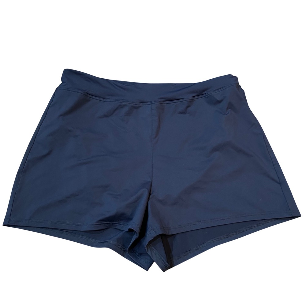 Lands' End Swim Shorts Women Navy Blue Board Shorts Size 12